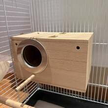 1 Wooden Parrot Breeding Box, Hatching Nest Box, Vertical Bird Nest, Insulated Nest Box, Bird Breeding Cage, Suitable For Cockatiels And Paired Birds, Aviary Accessory, Pet Supply, Transparent Viewing Window, Applicable To Various Birds And Paired Bi - A - View 9