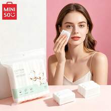 MINISO-180片純棉臉部化妝棉 柔軟卸妝與化妝水浸泡棉 袋裝，適用於臉部清潔與保濕，化妝必備 - 180片 - 查看 2