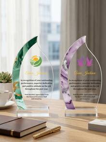 1pc Customized Logo & Text Acrylic Sailboat Trophy, Personalized Employee Appreciation Gift, Colleague Manager Team Member Recognition Award, Graduation Sports Retirement Commemorative Anniversary Gift - Multicolor - View 3