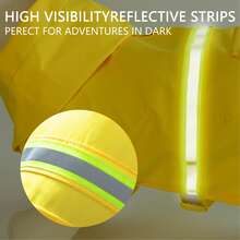 Dog Raincoat Adjustable Pet Water Proof Clothes Lightweight Rain Jacket Poncho Hoodies With Strip Reflective - Yellow - View 7