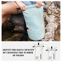 10L/15L/25L 乾濕分離背包 防水袋，捲頂設計，IPX6 防水 - 彩色 - 查看 6