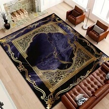 Elegant Golden Design Kitchen Carpet, Area Rug For Living Room, Bedroom, Soft Carpet, Indoor Carpet, Office Entrance, Interior Decoration, Game Room, Hotel, Cafe, Store Carpet - 1PC - 查看 7