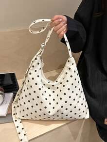 Women's Solid Color PU Leather Fashion Large Capacity Daily Shoulder Bag - White - View 8