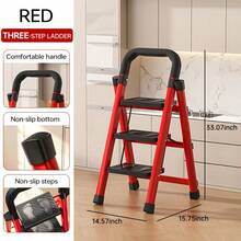 Multifunctional Folding Household Ladder, With A Load Capacity Of 500 Pounds, Is , Sturdy, Convenient, And Stylish, With Perfect Dimensions, Equipped With A Ty Lock, Anti-Slip Foot Pads, And A Three-Layer Anti-Rust Design - 方頭3步 - 查看 13