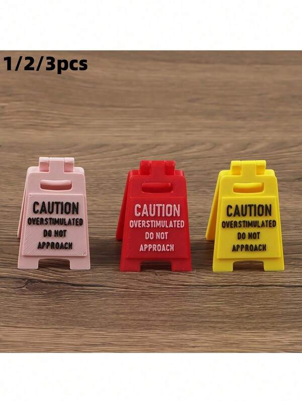 3/2/1 pezzo Cartello da scrivania, Carino cartello da scrivania regalo per fidanzato/fidanzata, Avvertenza: Non avvicinarsi alla scrivania a causa dell'eccessiva eccitazione, Decorazione stanza, Decorazione casa, Articolo decorativo, Miniatura per la casa