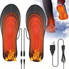 Full Foot Coverage USB Powered Adjustable Temperature Electric Heated Insoles Winter Warm Insoles - Black - View 1