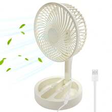 Mini ventilador portátil, ventilador de escritorio retráctil y plegable, ventilador de escritorio, cable de datos de 1.5m/enchufe USB/fácil de almacenar/mini ventilador plegable, ventilador multifuncional, ventilador personal silencioso, pequeño ventilador de escritorio, adecuado para dormitorio, cocina, oficina, modelo de enchufe USB directo - Multicolor - Ver 3