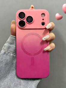 Fashionable Gradient Silicone Multicolor Matte Magnetic Phone Case Compatible With IPhone 17 Pro Max, 17 Pro, 17 Air, Apple 17, 16, 15, 14, 13, 12, 11 Pro Max Plus, 16E, S25 Ultra, S26 Ultra, A07, A26, A36, A37, A57, A56, A55, A16, A17, S25 FE, S24, S23, S22, S21, Summer, Apple 17 Phone Case, Gift, Apple 17 Pro Max Phone Protective Cover, Apple 16 Phone Case - Pink - View 1