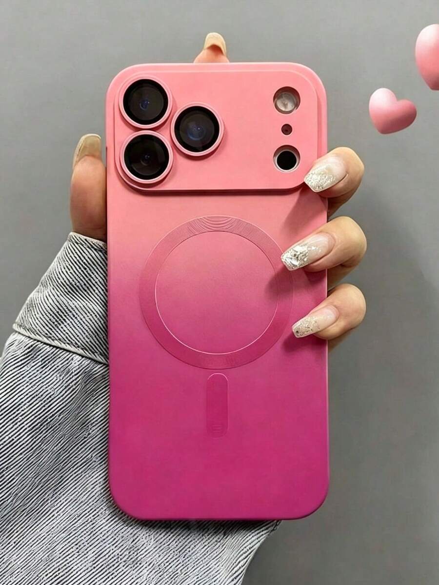 Fashionable Gradient Silicone Multicolor Matte Magnetic Phone Case Compatible With IPhone 17 Pro Max, 17 Pro, 17 Air, Apple 17, 16, 15, 14, 13, 12, 11 Pro Max Plus, 16E, S25 Ultra, S26 Ultra, A07, A26, A36, A37, A57, A56, A55, A16, A17, S25 FE, S24, S23, S22, S21, Summer, Apple 17 Phone Case, Gift, Apple 17 Pro Max Phone Protective Cover, Apple 16 Phone Case - Pink - View 1