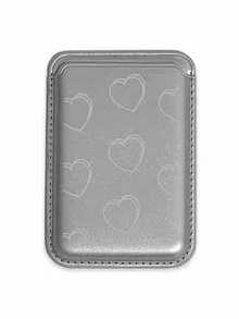 Ins Diseño de Nicho de Moda Retro Corazón Lazo Letra Tarjetero Magnético, Portátil Personalizado Compatible Con IPhone 17/16/15/14/13/12/11 - Multicolor - Ver 2