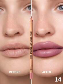 Pudaier 1 pieza Lápiz delineador de labios impermeable color nude, Lápiz delineador de labios 3D, Regalo dulce para el Día de San Valentín - 14 - Ver 5