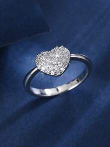 1pc Women's Ring, Luxury High-End Personalized Super Sparkling Zirconia Inlaid, Fashionable Minimalist Elegant Gift Suitable For Various Occasions And Daily Wear - JZ23968 - View 9
