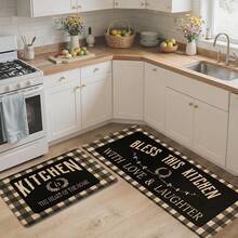 1 pieza, Decoración del hogar, Estampado de patrón cálido, Alfombra de cocina de lino, Alfombra de cocina, Alfombra de piso, Alfombra de baño, Felpudo, Impreso 3D rectangular, Adecuado para sala de estar, dormitorio, pasillo, baño, lavandería - Alfombra de poliéster, Adecuado para decoración del hogar interior y exterior - Multicolor - Ver 3