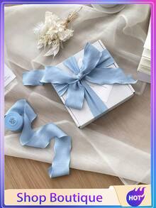 4cm Goddess Day/Mother's Day/Valentine's Day Pleated Satin Ribbon, High-End Elastic Ruffle Bubble Pleated Woven Ribbon, Suitable For Cake Birthday Gift Box Packaging, Gift Wrapping, Cake Packaging DIY Bows, Bouquet Gift Cake Binding - View 4