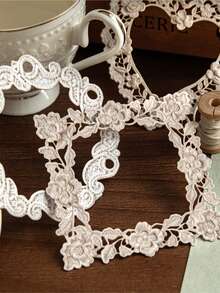 10 piezas/paquete Pegatinas de borde floral de punto, calcomanías estéticas creativas vintage, materiales de manualidades de collage de decoración DIY, regalo festivo, suministros de papelería escolar personalizados para álbum de recortes - W.P. - Ver 8