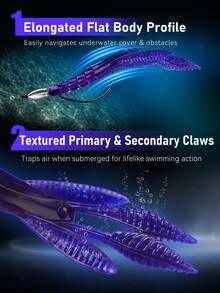 KINGDOM IRON FIST Texas Craw Soft Bait PVC Sinking Shrimp Lure 85/105mm 4.8/7.8g Cuttable Segmented Body Garlic Scent Realistic Swimming Claws For Bass Freshwater Saltwater Fishing - Multicolor - View 3