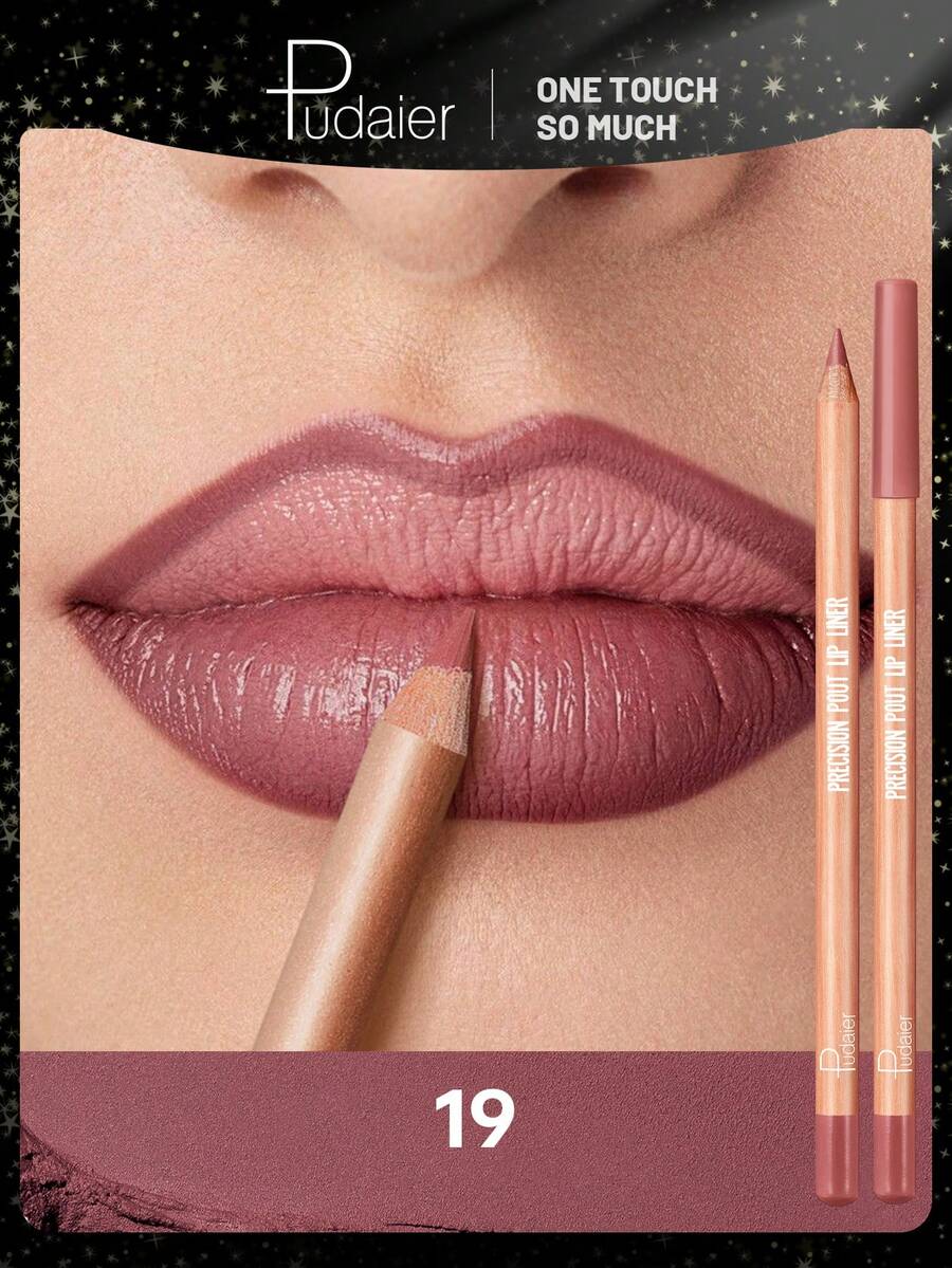 Pudaier Matte Nude Lip Liner, Smooth Application, Buildable Natural Color, Easy To Use Lip Pencil, Suitable For Daily Makeup And Valentine's Day Looks