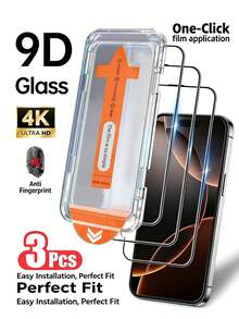 3 Packs, High-Definition Tempered Glass Screen Protector, One-Click Dust-Free Installation, Bubble-Free, Anti-Collision, Anti-Fingerprint, Effectively Protects Against External Damage, Compatible With IPhone Duo/18 Pro Max/18 Pro/18/17e/17 Pro Max/17 Pro/17 Air/17/16 Pro Max/16 Pro/16 Plus/16/15 Pro Max/15/14/13/12 And Other Models (Excluding Mini). - Clear - View 33