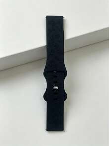 1pc Women's Silicone Watch Band, Compatible With Redmi Watch 6/5/4, Rose Embossed Pattern, Casual Breathable Silicone 8-Shaped Buckle Strap, Wristband Accessory Compatible With Mi Band 8Pro/9Pro - Black - View 8