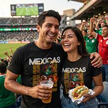 Camiseta unisex de algodón grueso de la selección de fútbol de México, camiseta de la Copa  2026, camiseta de fútbol, camiseta de México, regalo para fanáticos del deporte, indígena, - Negro - Ver 7