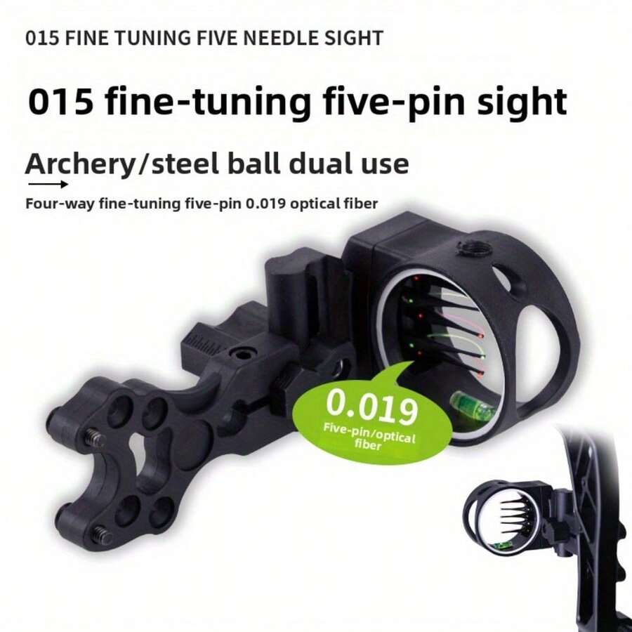 015 Micro-Adjustable 5-Hole Sight, Suitable For Compound Bows And Steel Ball Dual-Use Bows, Precision Archery Aiming Accessory