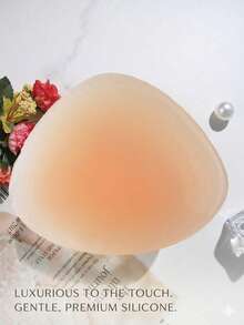 ANGDIE 1入 膚色矽膠三角胸部義乳，耐熱適用於游泳與溫泉，人造矽膠胸墊，女性通用乳房切除後矽膠義乳，單包裝 - 卡其色 - 查看 4