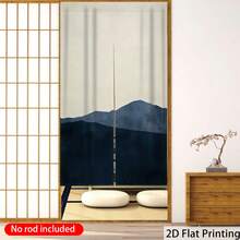 [2D Flat Print] 1pc Minimalist Abstract Mountain Outline Japanese Style Printed Door Curtain, 100% Polyester, Comfortable And Soft, Home Partition Decorative Screen, Practical Shop Room Divider Screen, Living Room And Bedroom Partition Design (Curtain Rod Not Included) - 1PC - View 4