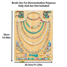 VINCAN Tabla para hacer pulseras de joyería, bandeja para ensartar cuentas de joyería DIY, tapete de diseño para hacer pulseras de estudio independiente, caja de almacenamiento de joyería, caja de joyería, pintura de diamantes (tabla en pulgadas) - Multicolor - Ver 16