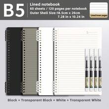 A4/B5/A5 可拆式活頁筆記本，簡易螺旋裝訂，適合書寫與辦公使用，適用於大學、居家與學校，60張/120頁，文具用品，開學季 - B5 - 查看 13