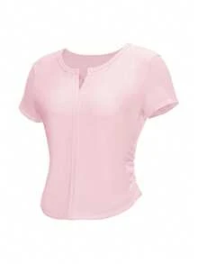 CAMEL CROWN Women's Outdoor Sports T-Shirt, Quick-Drying Breathable Running & Fitness Wear - Youthful Pink - View 4
