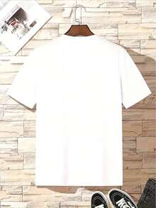 New Men's Casual Short-Sleeved T-Shirt, Round Neck Casual Top, Machine Washable, Suitable For Outdoor Activities In Summer And For Casual Wear In The Summer Season - 白色 - 查看 2