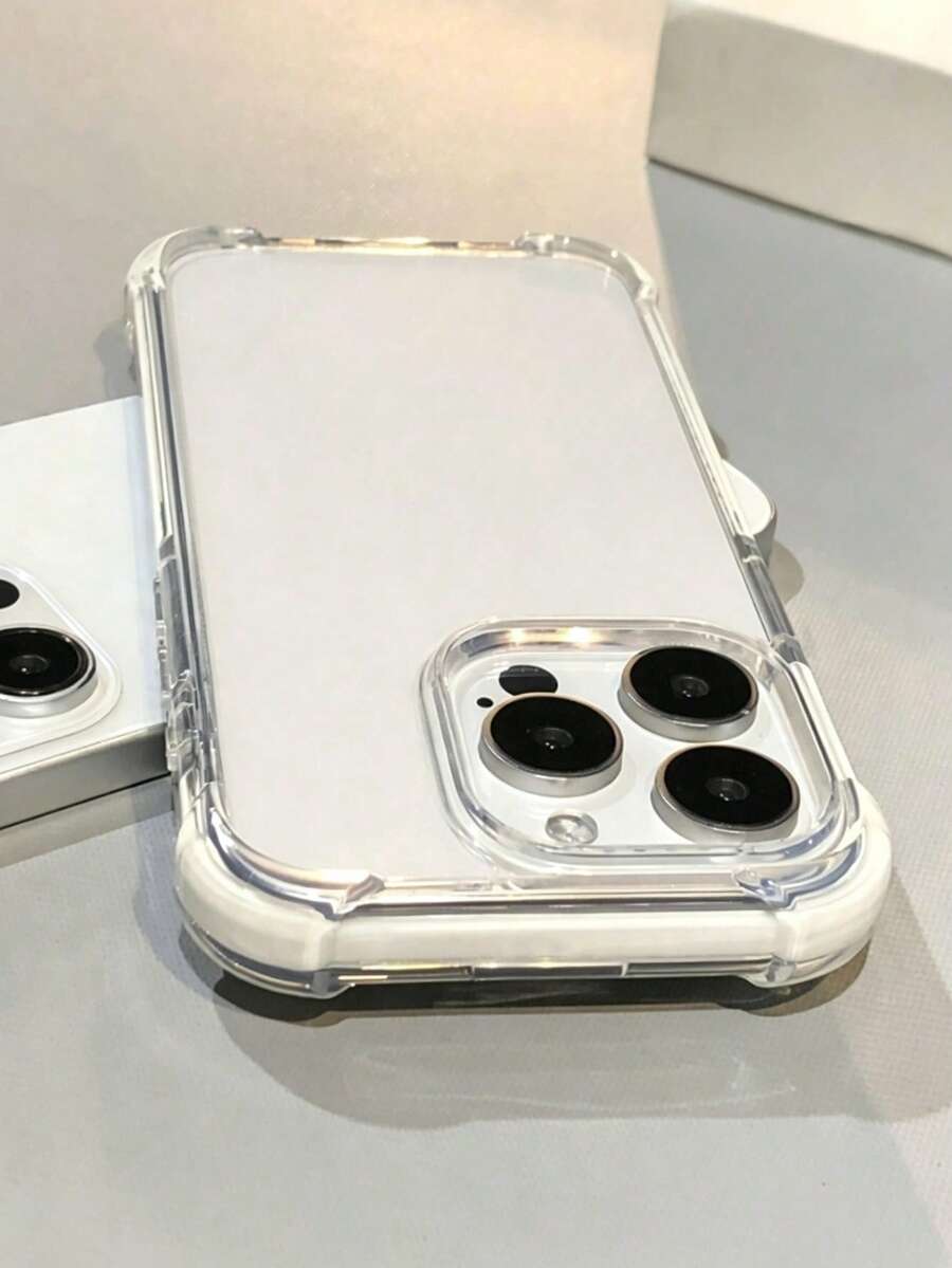 Hybrid Shockproof Transparent Phone Case Compatible With Phone 17 Pro Max 17 Pro 17 Air 14 15 16 17 Pro Max 11 12 13 14 16E Anti-Drop Back Cover - White - View 1