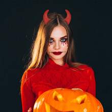 2件/4件黑色惡魔角髮箍，可愛韓日風紅色惡魔角髮夾配件，萬聖節適用 - 惡魔角 - 查看 7