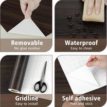1 Roll Self-Adhesive Wood Grain Wallpaper - PVC Self-Adhesive Removable Wallpaper, Suitable For Cabinets, Furniture, Tables, Walls - Thickened Waterproof Vinyl Material, Easy To Apply And Remove - Home Decor, Room Renovation, Spring Refresh, DIY Decorative Stickers, Wall Panels, Wood Grain Peel And Stick Wallpaper - Black Walnut - View 9