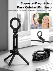 Universal Magnetic Tripod Mount For IPhone 12-17 Series | Sturdy Tablet Stand With 360° Rotation And 2-In-1 Desktop And Laptop Modes - one-size - View 2