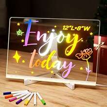 Magic Light Up Drawing Board For Kids, Acrylic Whiteboard With LED Light, Erasable Drawing Board With USB For Use As A Night Light In, Back To School - White - View 6
