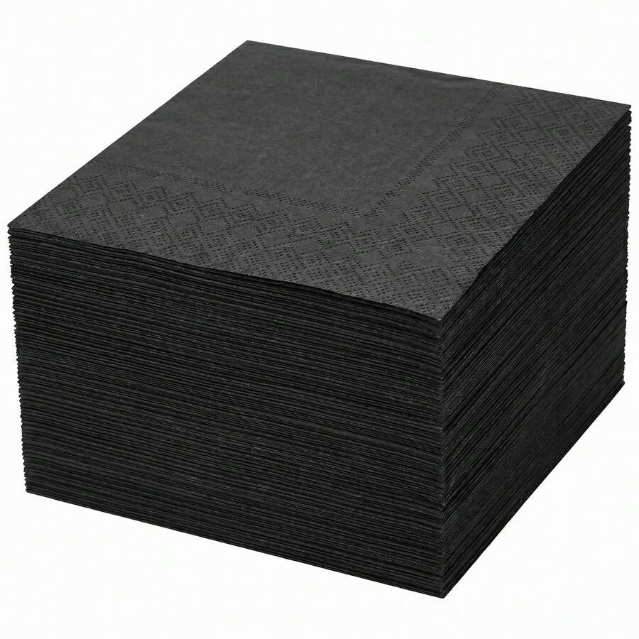 20/40/80 Piezas Servilletas para Bebidas, Servilletas de Papel Desechables Negras, 10" X 10" 2 Capas Servilletas de Cóctel para Bar, Bodas, Cumpleaños - Ver 1