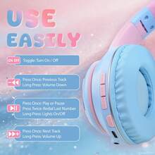 Gerripuer This Cute Wireless Bluetooth 6.0 Cat Ear Headphones With Charming "Quicksand" Glitter Design, 12-Hour Battery Life, Perfect For Gaming, Music, Learning And Watching Movies - View 5