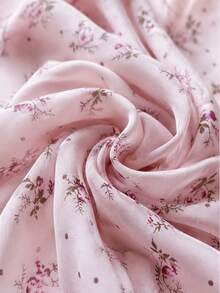 1 pieza Tela de gasa con estampado floral rosa, material suave y transpirable, suministros de costura para diseñador, adecuado para cortinas, manteles, decoración del hogar y telas para prendas de vestir - Multicolor - Ver 6