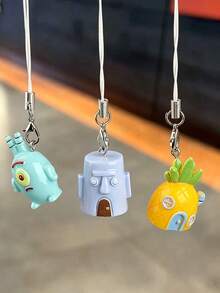 SpongeBob SquarePants 鑰匙圈適用於手機殼吊飾、水族箱裝飾，包含配件，適合節日居家裝飾、包包裝飾與水族箱裝飾 - 彩色 - 查看 4