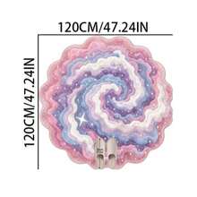 厚绒不对称造型地毯，薰衣草星空图案，适用于卧室、客厅、家居装饰、毕业礼物 - 粉紅紫 - 查看 14