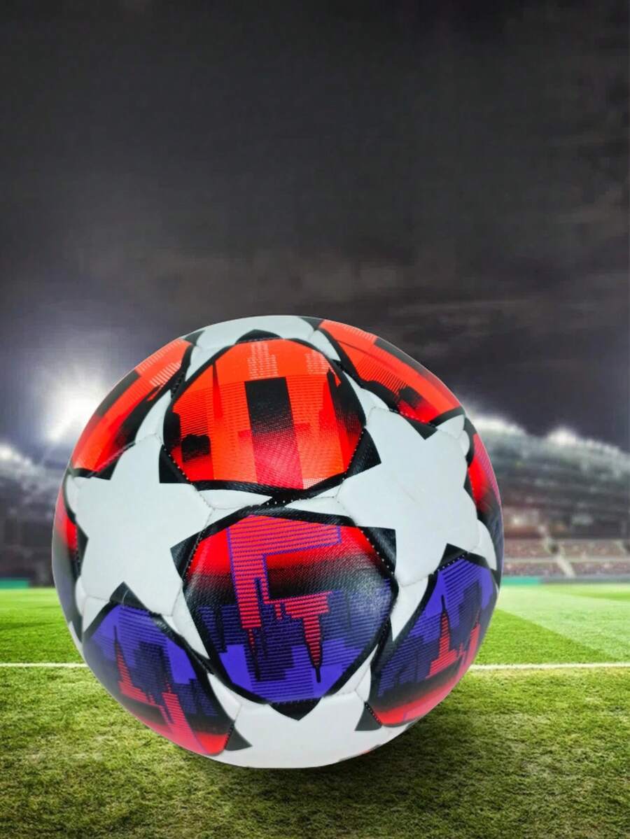1pc Size 5 Standard, Indoor/Outdoor Universal, Competition Training Ball, Gift Inflatable PU Leather Multicolor Team Sports Football (Football Shipped Deflated) - Multicolor - View 1