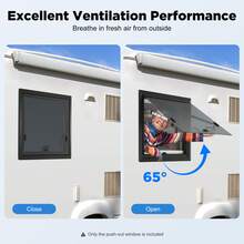 Rectangular RV Push-Out Window, Aluminum Alloy Tempered Glass Window With Mesh Screen & Lock Handle For Camper Trailer Van - A - View 3