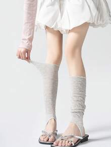 1 Pair Women's Mesh Leg Warmers, Thin Breathable Solid Color Slimming Leg Warmers Knee High Leg Warmers, Summer - Multicolor - View 10