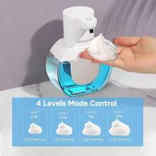 DONASIRA Dispenser Sabun Otomatis Inframerah Cerdas Tanpa Sentuh Kapasitas Besar 420ml, Pompa Dispenser Cepat Busa Cair Tanpa Sentuh, Mesin Cuci Tangan Elektrik, Perangkat Cuci Tangan Sensor, Tangki Air Transparan, Bahan Plastik ABS, Tahan Air IPX5, 4 Tingkat Pencahayaan yang Dapat Diatur untuk Volume Busa/Cairan, Cocok untuk Dapur dan Kamar Mandi, Produk Baru untuk Musim Semi - Berbagai warna - View 6