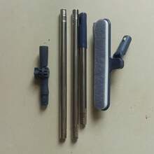 伸縮桿窗戶刮水器，4合1伸縮窗戶清潔工具，附2段式伸縮桿，可旋轉清潔頭伸縮清潔工具，適用於室內/室外高窗玻璃 - 三截式藍色款1件 - 查看 15