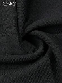 DONICY Women's Elegant Off-Shoulder Fitted Mini Dress - Spring/Summer Casual Twist Strap Bodycon Soft Smooth Skin-Friendly Fabric Suitable For Daily Street - Black - View 3