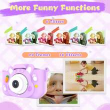 Children's Camera Toy Birthday Gift Fun Magic HD Mini Colorful Frame Cartoon Kids Selfie Toy Vlog Digital Video Recording Photo Camera - Multicolor - View 9