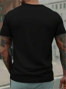 Men's Outdoor Sports T-Shirt, Casual Short-Sleeve Crew Neck - 黑色 - 查看 2