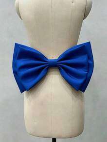 A Black Satin Back Large Double Bow Accessory Waist Decoration 37cm - Black - View 21